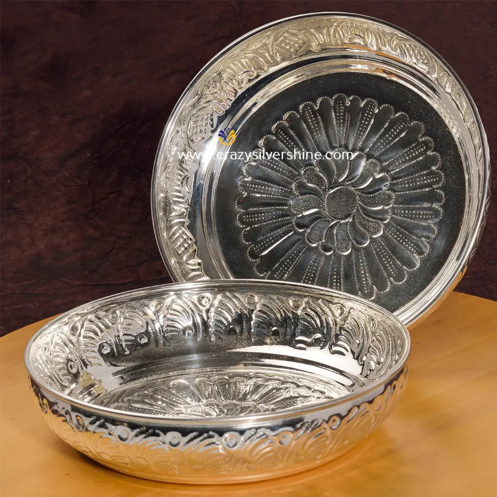 Lakshmi Plate 8 Inches Crazy Silver Shine