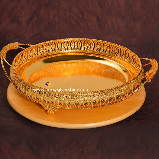 Gold Plated Round Tray