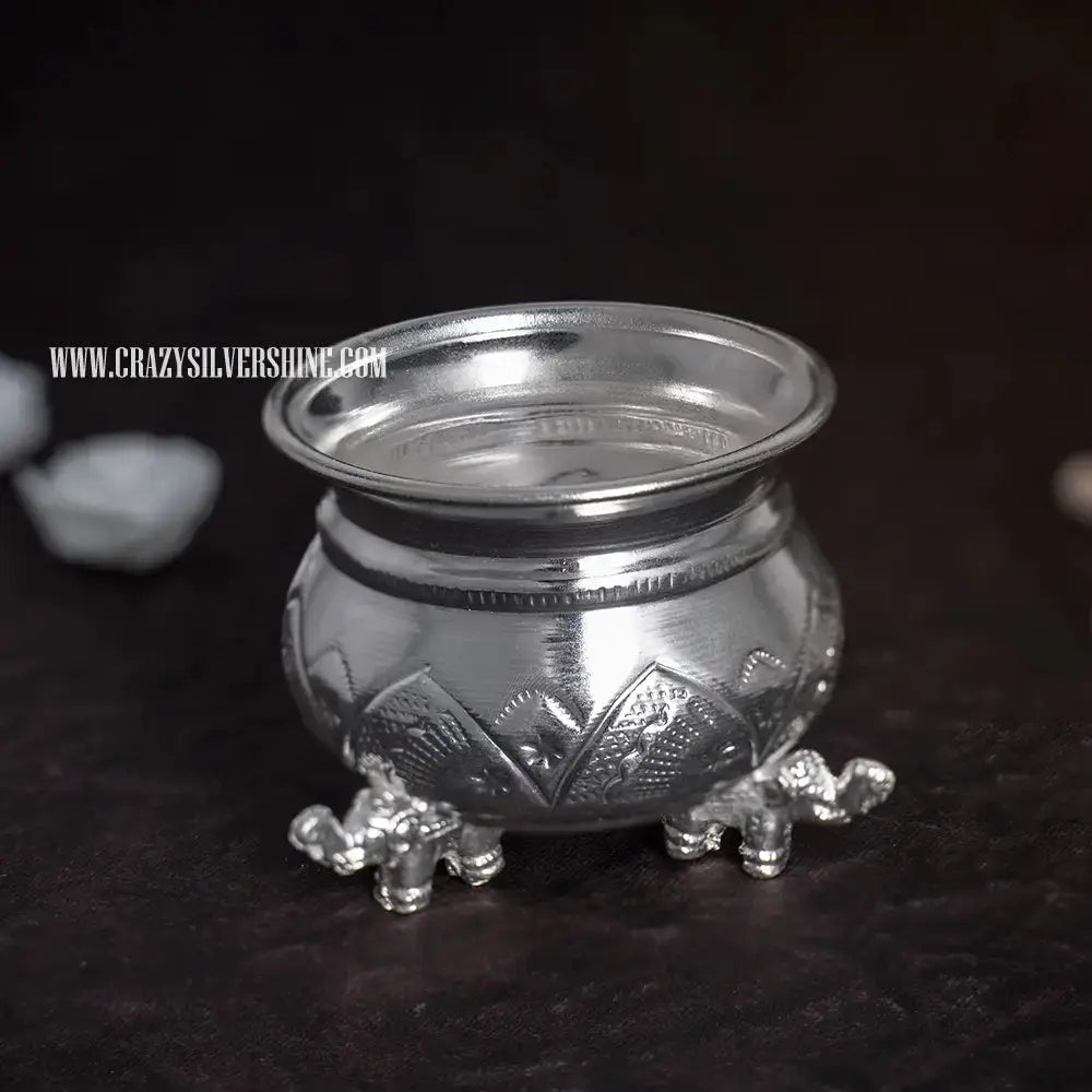 Elephant Leg Bowl Crazy Silver Shine