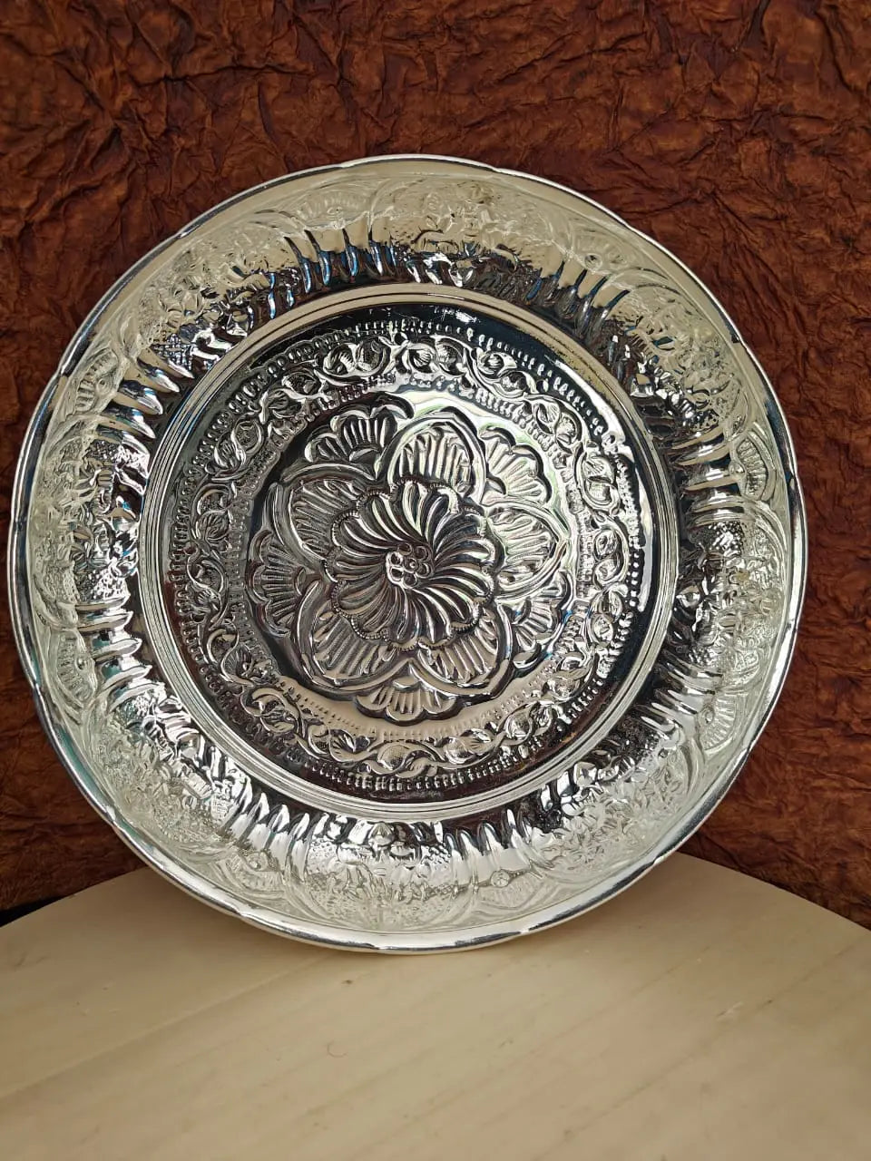 Lakshmi Plate 12 Inches Crazy Silver Shine