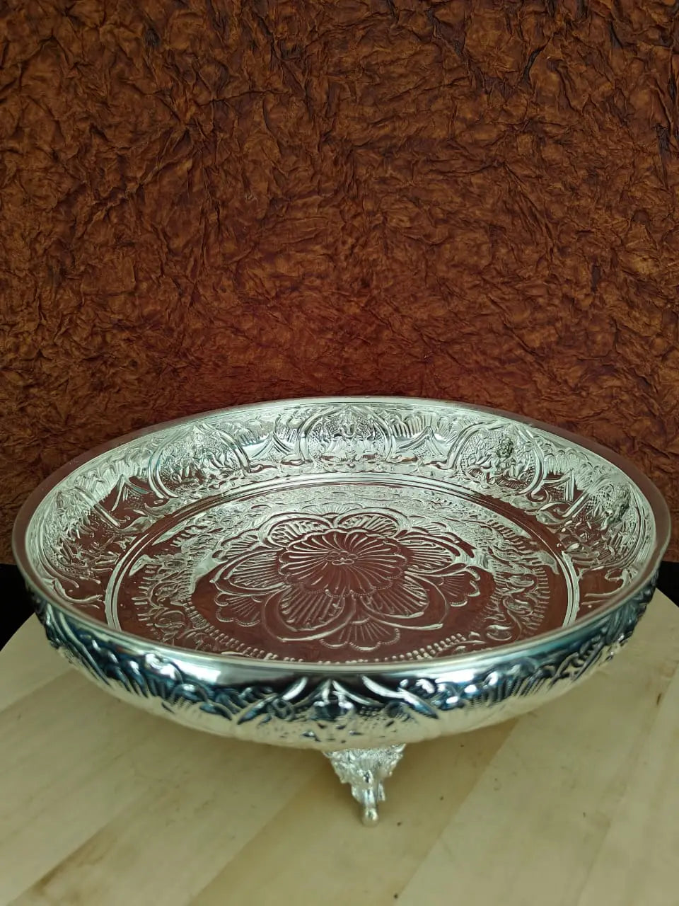 Lakshmi Plate 12 Inches Crazy Silver Shine
