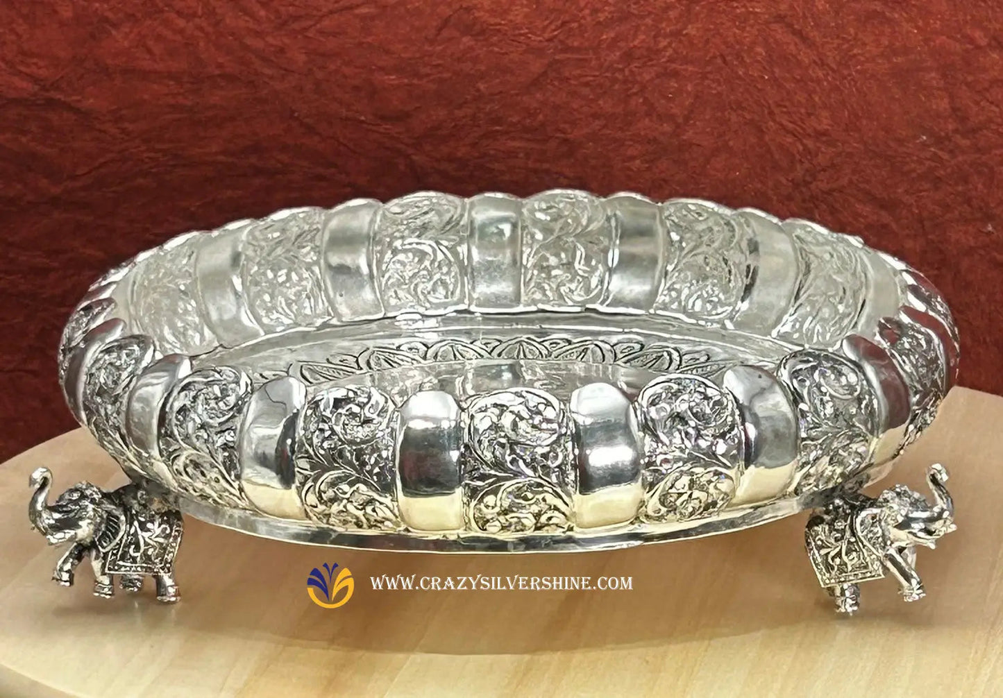 German Silver Antique Elephant Leg Plate