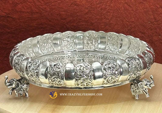 German Silver Antique Elephant Leg Plate