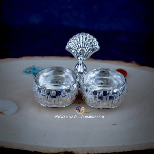 Peacock plain kumkum bharani Crazy Silver Shine