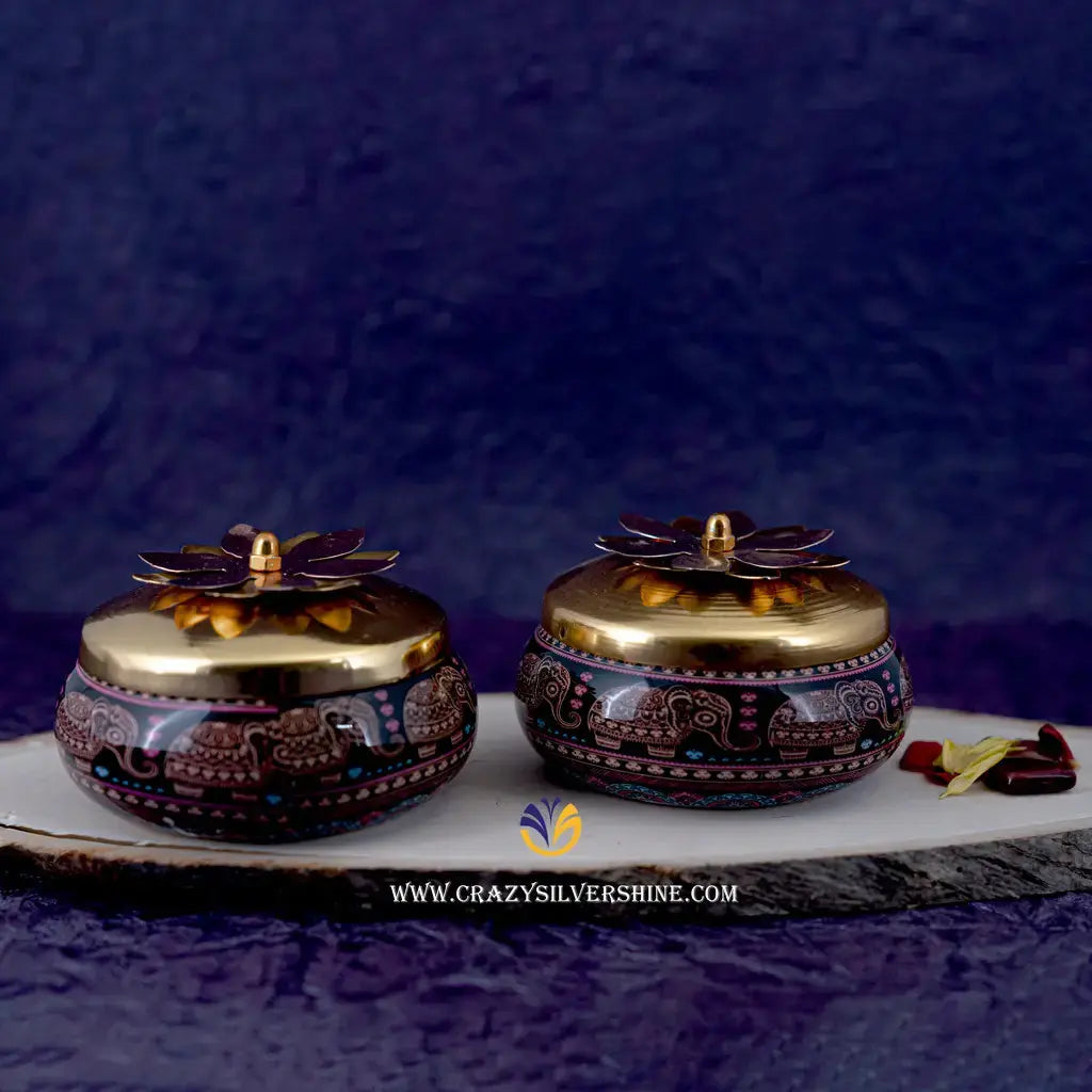 Elephant Designed Jars Crazy Silver Shine