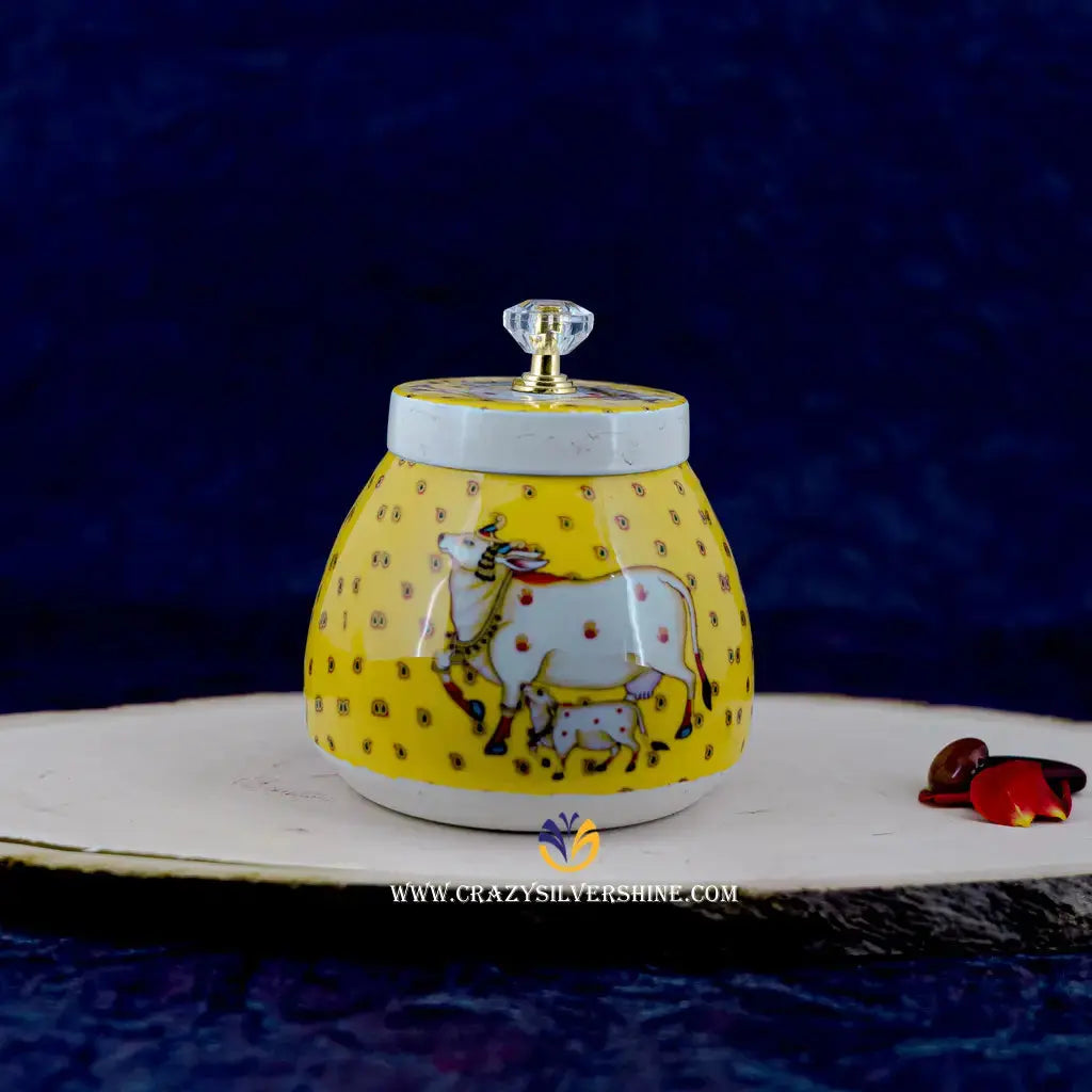 Pichwai Yellow Box Crazy Silver Shine