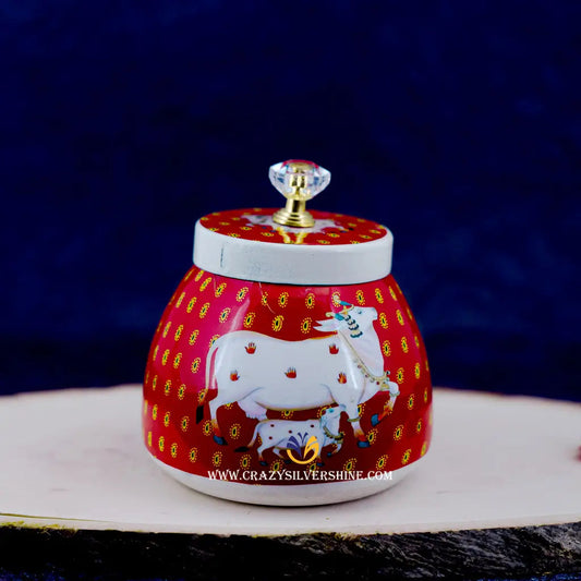 Pichwai Red Box Crazy Silver Shine